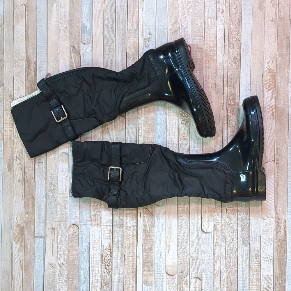 Dolce & Gabbana Over Knee Winter Snow Rubber & Leather Boots 8 38.5 dust…